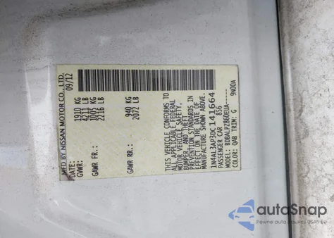 2013 Nissan Altima 2.5 z USA, uszkodzony, nr VIN 1N4AL3AP3DC141664